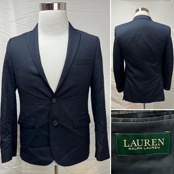 Boys Ralph Lauren Navy Blue 2-Button 16R Blazer Suit Jacket Sport Coat - Picture 1 of 5